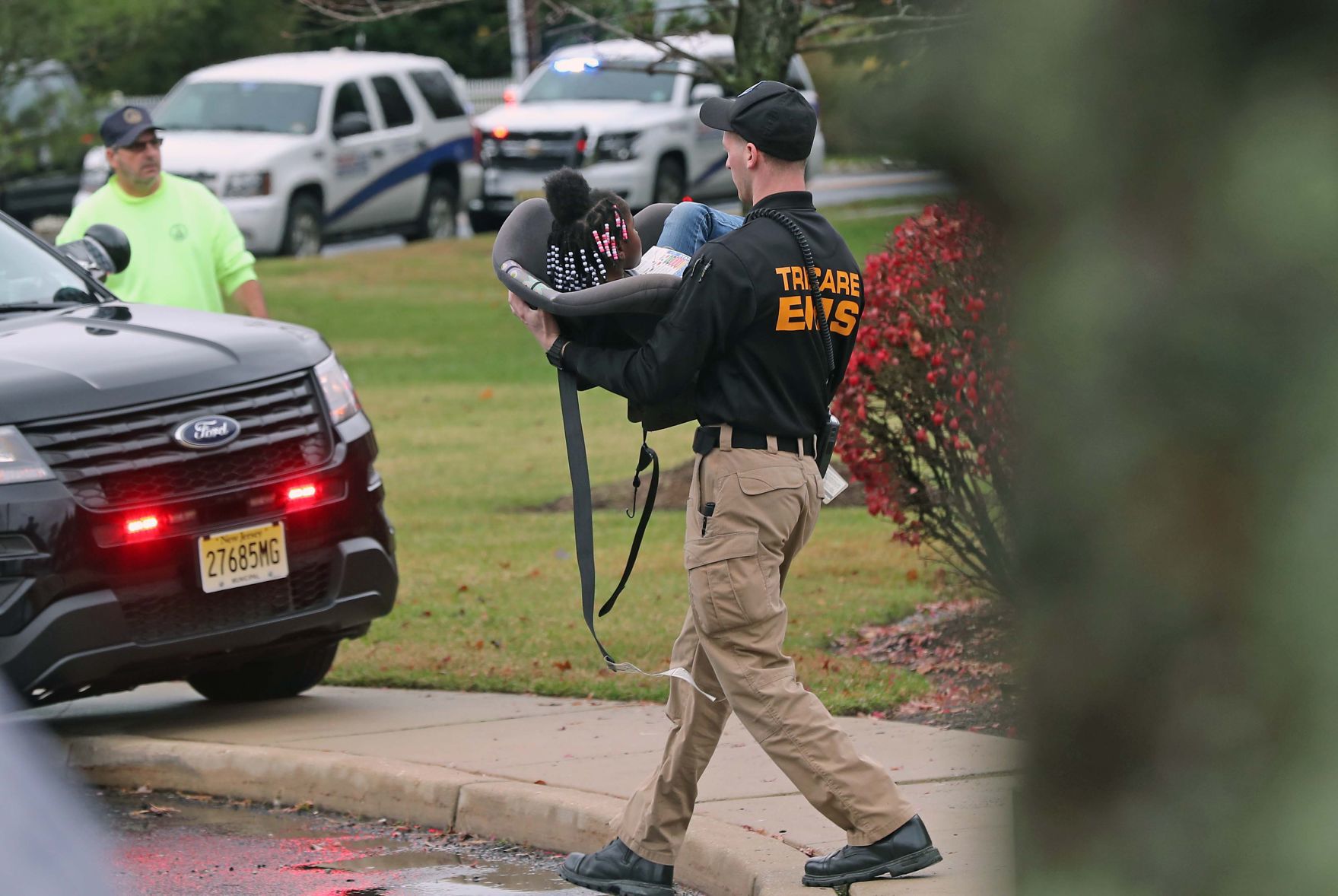 Car crash through Social Security Building